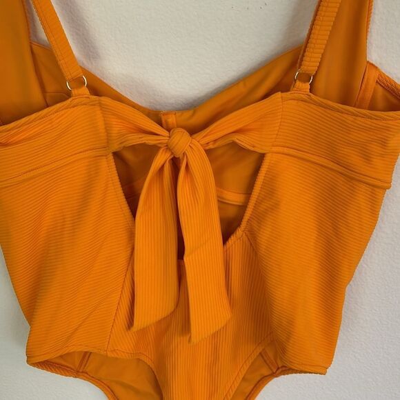 NWT Swimsuits For All GOLD Camille Collection Ribbed One Piece Swimsuit Size L - Picture 7 of 13